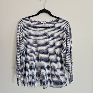 Striped Blue and White Women's Top